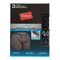Hanes X-Temp total Support Husă boxeri cu picioare lungi pentru bărbați, lenjerie anti-frecare, Pachet 3