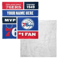 Philadelphia 76ers NBA Colorblock personalizate mătase Touch Sherpa arunca pătură