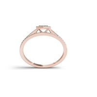 Carat T. W. diamant inima-cadru 10kt Rose Gold inel de logodna Set