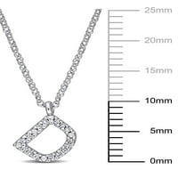 Diamant-Accent 14kt Aur Alb inițial D pandantiv