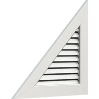 Ekena Millwork 34 W 3 4 h triunghi dreptunghiular Gable Vent-partea stângă Pitch funcțional, PVC Gable Vent cu 1 4 plat Trim Cadru
