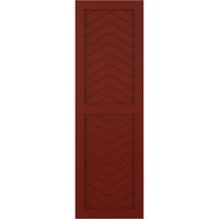 Ekena Millwork 18 W 80 H true Fit PVC cu două panouri Chevron stil Modern obloane cu montare fixă, roșu piper