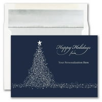 Hârtie gol carduri de Crăciun & potrivire Plicuri Set, Scribble copac cu puncte, 25 pachet