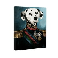 Wynwood Studio animale Wall Art Canvas printuri' Dalmation Duke Custom ' câini și cățeluși-Albastru, Negru
