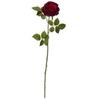 Aproape Natural 33in. Elegant Roșu Mare Trandafir Artificial Floare, Roșu