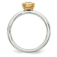 Alb Topaz Sterling Silver cu inel de aur-placă