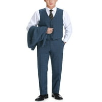 Bărbați costume regulate se potrivesc 3 piese Carouri rochie costum pentru bărbați Blazer Vest pantaloni Set