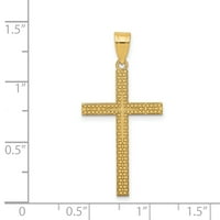 Primal aur Karat aur galben diamant-Cut Latină cruce pandantiv cu cablu coarda lanț