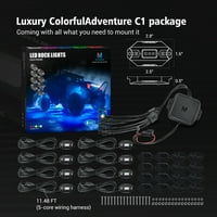 C Pods RGBW LED Rock Lights Multicolor Underglow Neon light Kit cu modul de muzică controler Bluetooth