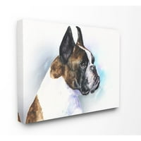 Stupell Industries Boxer câine animal de companie acuarelă pictură pânză artă de perete de George Dyachenko