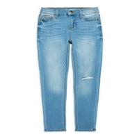 Celebritate Roz fete înalte blugi Denim Skinny cu distrugere, dimensiuni 7-16