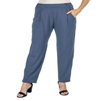 Comfort Apparel Femei Stretch Talie Țigară Pantaloni Pantaloni Cu Buzunare