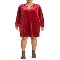 Rochie tunică din catifea pentru femei Terra & Sky, Plus Size