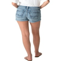 Silver Jeans Co. Pantaloni scurți pentru femei Boyfriend Mid Rise, dimensiuni talie 24-36