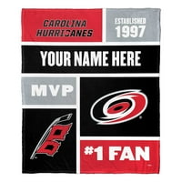 Carolina Hurricanes NHL Colorblock personalizate mătase Touch arunca pătură, 50 60