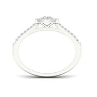 1 3CT TDW diamant 10k Aur Alb perna forma Halo inel de logodna