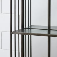 FirsTime & Co. Oglindă de perete Callaway gri închis cu rafturi, industrială, arcuită, 5. în