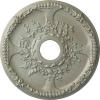 Ekena Millwork 18 OD 1 2ID 3 8 p medalion de tavan Antiohia, platină pictată manual