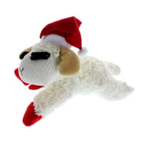 Cotlet de miel de vacanță Multipet cu pălărie de Moș Crăciun jucărie de câine de pluș, Mediu