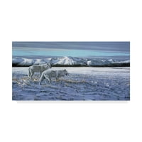 Marcă comercială Artă Plastică 'primul lup Arctic de zăpadă' pânză artă de Ron Parker