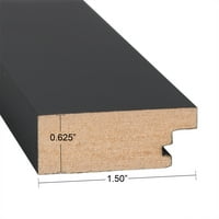 DesignOvation Museum set de rame tradiționale din lemn cu covorașe pentru afișaj de perete personalizabil, mat la 4x4, negru,