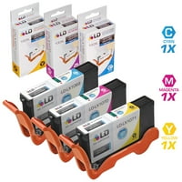 Set compatibil Lexmark 100xl de cartușe High Yie: fiecare dintre Cyan 14n1069, Magenta 14n1070 și galben 14n1071