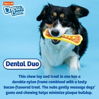 Hartz Chew ' n Clean Medium Dental Duo câine Chew jucărie și Bacon aromatizat trata într-un singur, pachet
