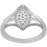 Carat T. W. diamant Cluster 10kt aur alb inel de logodna