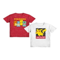 Pokemon Boys tricou grafic cu mânecă scurtă, pachet 2, dimensiuni XS-XXL