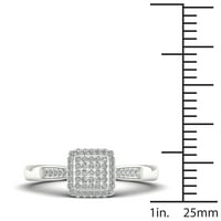 1 5CT TDW diamant Sterling argint pătrat Forma Inel de logodna