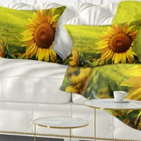 Designart Toscana floarea-soarelui pe verde-Floral arunca perna-12x20