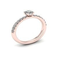 Carat T. W. diamant clasic 14kt inel de logodna din Aur Roz