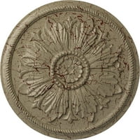 Ekena Millwork 5 8OD 1 2p Kaya medalion de tavan, pictat manual Gobi Desert Crackle