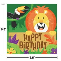 Kit de consumabile pentru petrecerea de ziua de naștere Jungle Safari pentru oaspeți