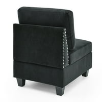 Scaun canapea simplă din catifea neagră pentru canapea secțională modulară, scaun canapea de depozitare