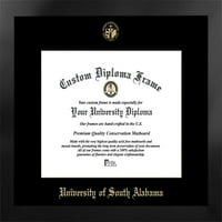 Universitatea din Alabama de Sud 15w 12h Manhattan negru Single Mat aur Embossed diploma cadru cu bonus Campus imagini litografie