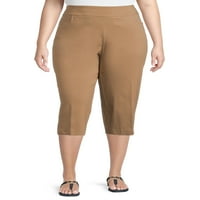 Terra & Sky femei Plus Dimensiune mijlocul naștere drept-picior Capri Rochie pantalon