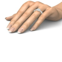 Carat T. W. diamant Criss-Cross Coadă Cluster Halo 10kt aur alb inel de logodna