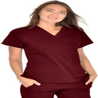 Mini Marilyn femei 4-Way Stretch V-Neck buzunar Scrub Top