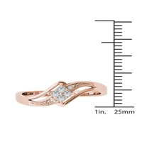Carat TW diamant Split Gamba Bypass 10kt Rose aur inel de logodna