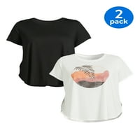 Terra & Sky femei Plus Dimensiune Shirttail T-shirt, 2-Pack