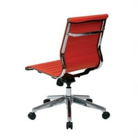 Scaun de birou din piele FAU fără brațe în roșu