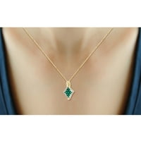 Bijuteriiclub 2. Carat T. G. W. smarald și diamant alb Accent 14k aur peste argint 3 piese zmeu Set de bijuterii