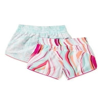 Pantaloni scurți de alergare reversibili cu imprimeu și Solid pentru fete Avia, pachet 2, Dimensiuni 4-și Plus