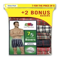 Boxeri Tartan țesute pentru bărbați, 5 + Bonus Pack