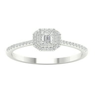 Imperial Ct TDW smarald diamant dublu Halo inel de logodna din Aur Alb 10K