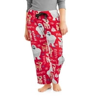 Femei și femei Plus licențiat pijama Super Minky pluș Fleece somn pantaloni