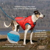 Geacă de câine Kurgo Loft, haină de iarnă reversibilă pentru câini, reflectorizantă, uzură Cu Ham, rezistentă la apă, pentru animale