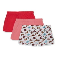 Pantaloni Scurți Dolphin Solid Și Imprimat Pentru Fete Din Catifea Roz, Pachet 3, Mărimi 4-16
