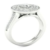 1ct TDW diamant 14k aur alb Halo inel de logodna
